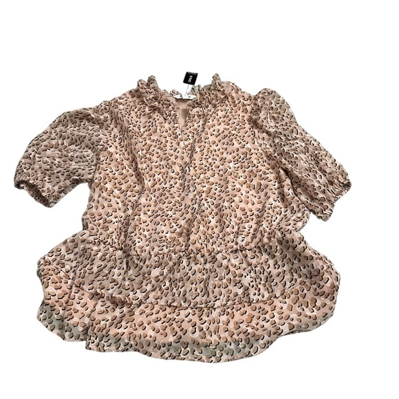 Express Tops - Express Animal Print Ruffle Top